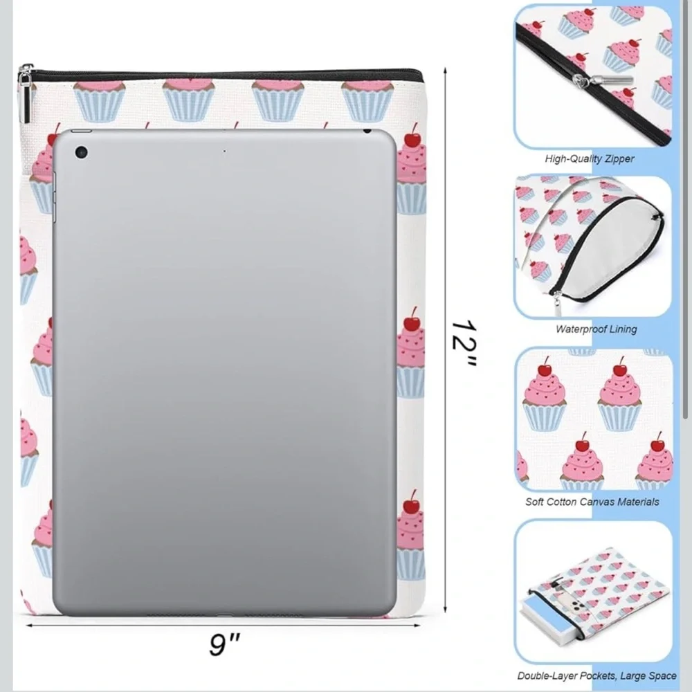 Cupcake Pattern Tablet/Book Sleeve